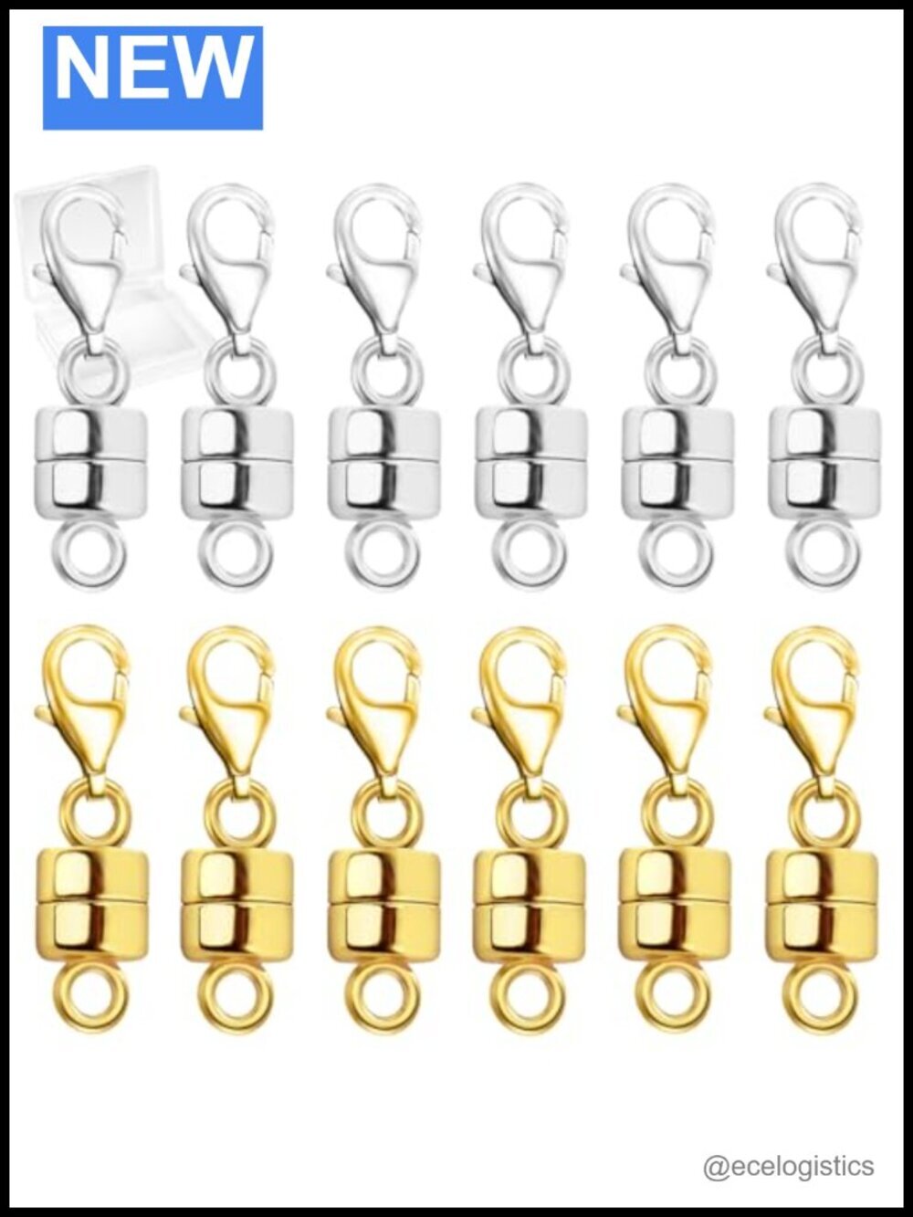 Magnetic Necklace Clasps 14K Gold Silver, Extra Strong, for Jewelry Making,